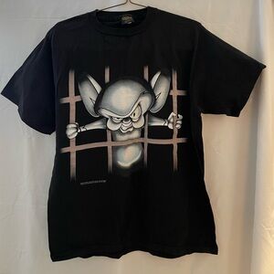 Pinky and the Brain on black Graphic T-Shirt